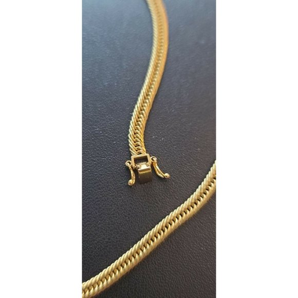 18K Saudi Real Gold Necklace 750 Fine 20” Long Curb Chain - Picture 5 of 9